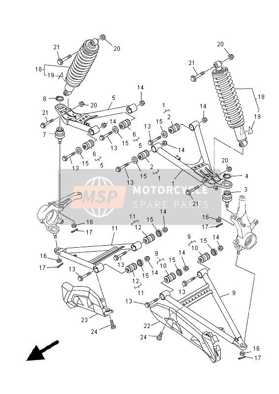 1XDF35500100, Front Upper Arm Co, Yamaha, 0