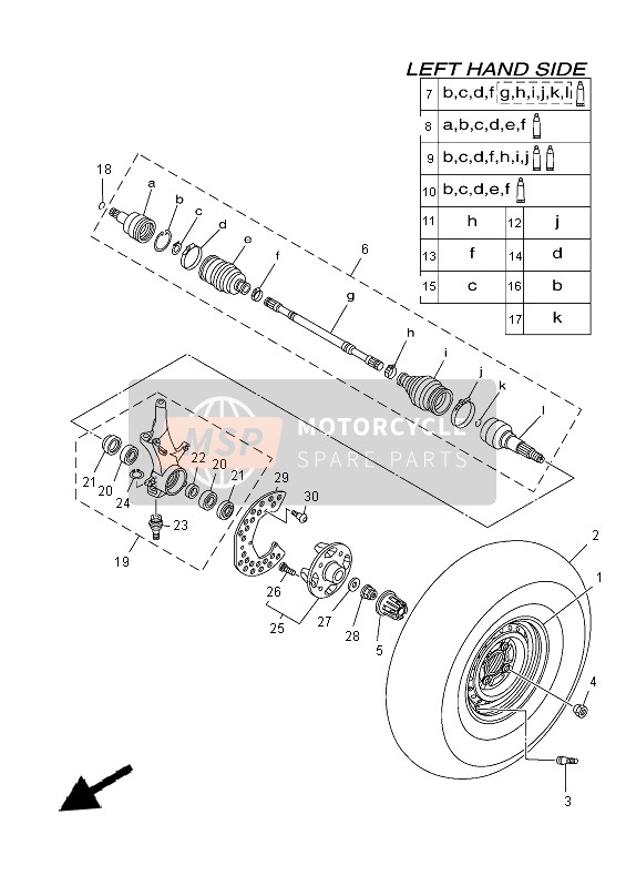 1XDF35010000, Steering Knuckle A, Yamaha, 0