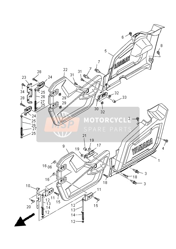 Yamaha YXM700E YAMAHA BLACK 2014 Cubierta lateral para un 2014 Yamaha YXM700E YAMAHA BLACK