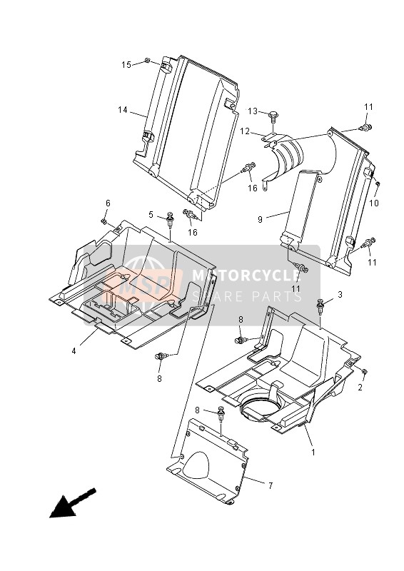 Yamaha YXM700E YAMAHA BLACK 2014 Side Cover 2 for a 2014 Yamaha YXM700E YAMAHA BLACK