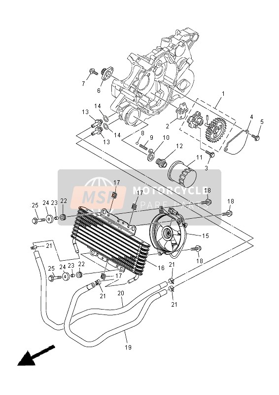 Yamaha YFM350A GRIZZLY 4x4 2015 Bomba de aceite para un 2015 Yamaha YFM350A GRIZZLY 4x4