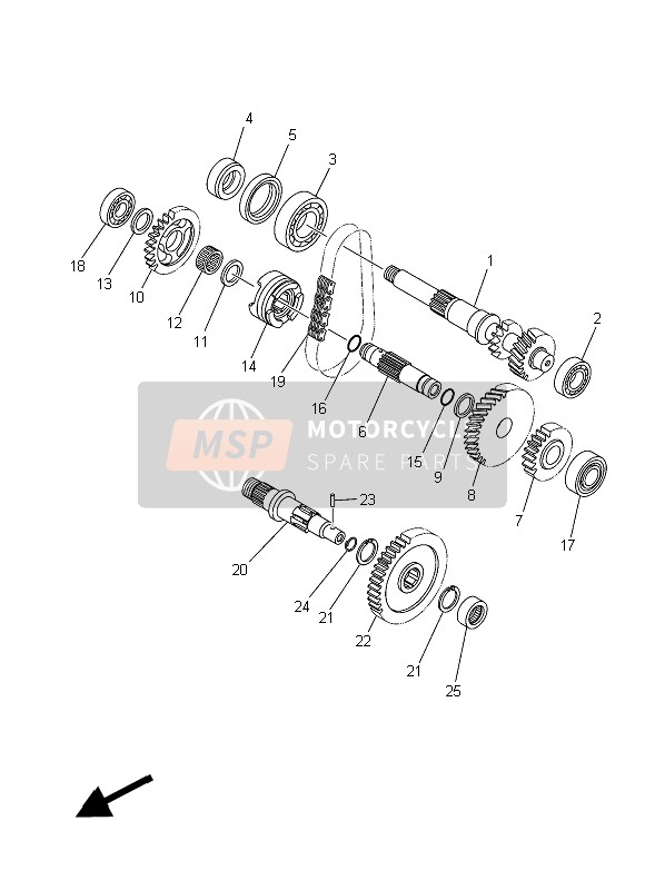 Yamaha YFM350A GRIZZLY 4x4 2015 Transmission for a 2015 Yamaha YFM350A GRIZZLY 4x4