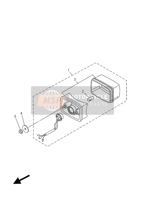 Yamaha YFM350A GRIZZLY 4x4 2015 Fanale Posteriore per un 2015 Yamaha YFM350A GRIZZLY 4x4