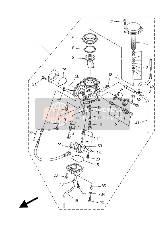 Yamaha YFM350FWA GRIZZLY 4x4 2015 Carburador para un 2015 Yamaha YFM350FWA GRIZZLY 4x4