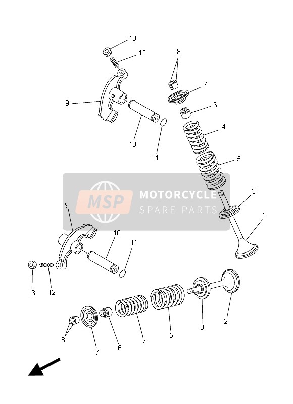 Yamaha YFM450FWA GRIZZLY 4x4 2015 Válvula para un 2015 Yamaha YFM450FWA GRIZZLY 4x4