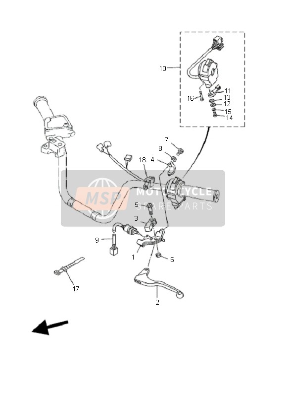 5LP839730100 Switch, Handle 3 Part Yamaha - MSP