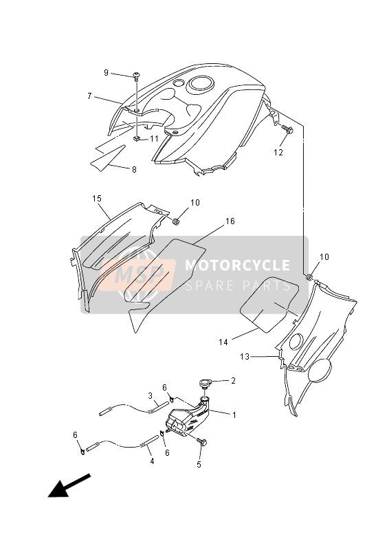 Yamaha YFM450FWAD IRS GRIZZLY 4x4 2015 Coperchio laterale per un 2015 Yamaha YFM450FWAD IRS GRIZZLY 4x4