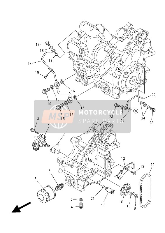 Yamaha YFM550FWA GRIZZLY 2015 Pompa dell'olio per un 2015 Yamaha YFM550FWA GRIZZLY