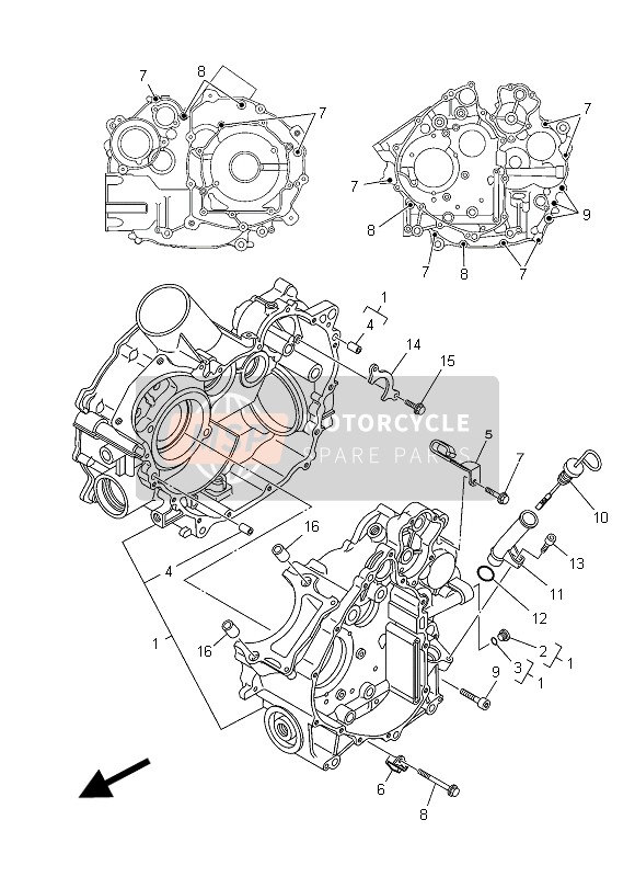 Yamaha YFM550FWAD GRIZZLY 2015 Crankcase for a 2015 Yamaha YFM550FWAD GRIZZLY