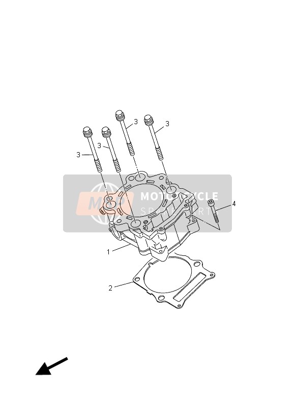 Yamaha YFM700FWAD GRIZZLY EPS 2015 ZYLINDER für ein 2015 Yamaha YFM700FWAD GRIZZLY EPS