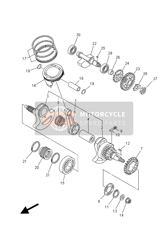 Yamaha YFM700FWAD GRIZZLY EPS 2015 Crankshaft & Piston for a 2015 Yamaha YFM700FWAD GRIZZLY EPS