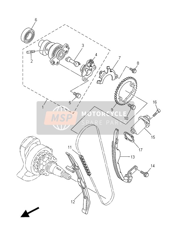 Yamaha YFM700FWAD GRIZZLY EPS 2015 Albero A Camme & Catena per un 2015 Yamaha YFM700FWAD GRIZZLY EPS