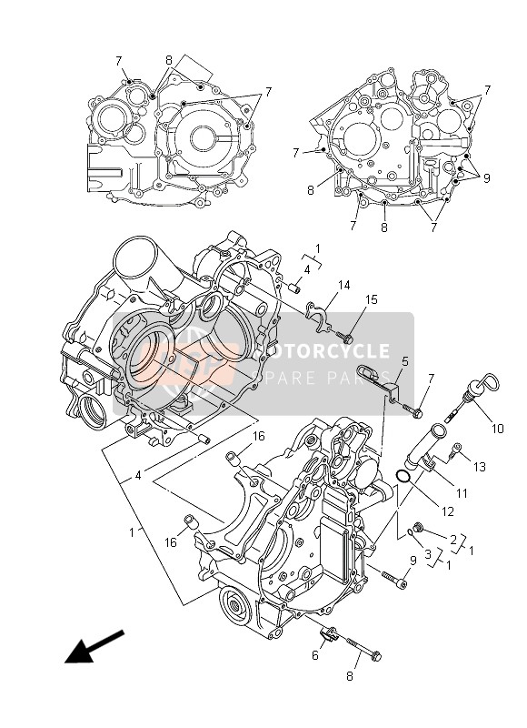 Yamaha YFM700FWAD GRIZZLY EPS 2015 Crankcase for a 2015 Yamaha YFM700FWAD GRIZZLY EPS