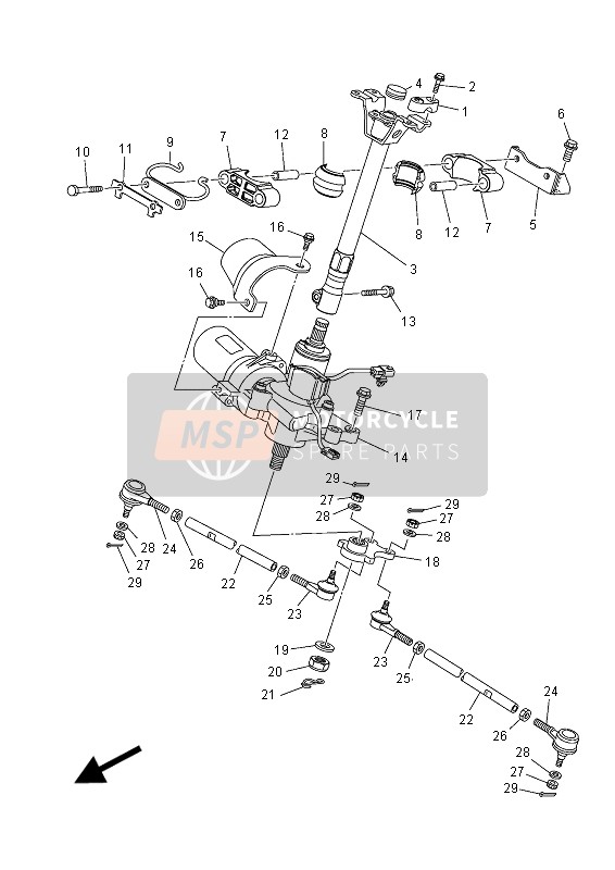 Yamaha YFM700FWAD GRIZZLY EPS 2015 Direccion para un 2015 Yamaha YFM700FWAD GRIZZLY EPS