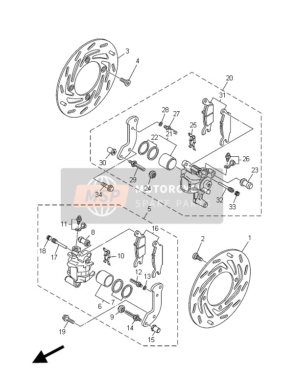 Yamaha YFM700FWAD GRIZZLY EPS 2015 Front Brake Caliper for a 2015 Yamaha YFM700FWAD GRIZZLY EPS