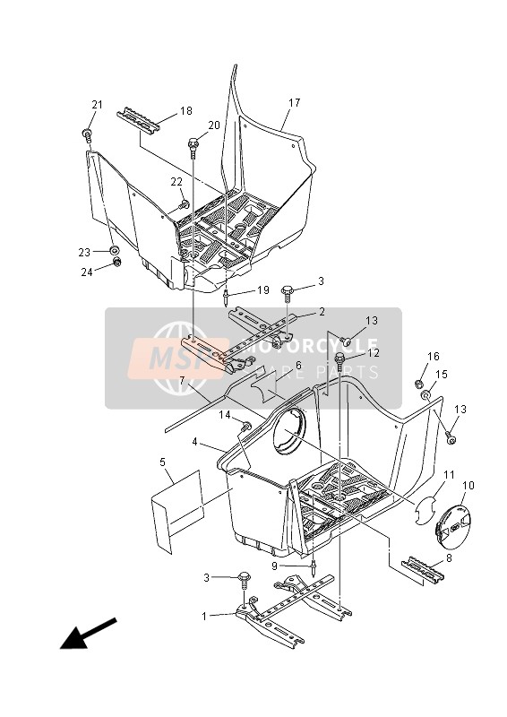 Yamaha YFM700FWAD GRIZZLY EPS 2015 Stand & Footrest for a 2015 Yamaha YFM700FWAD GRIZZLY EPS