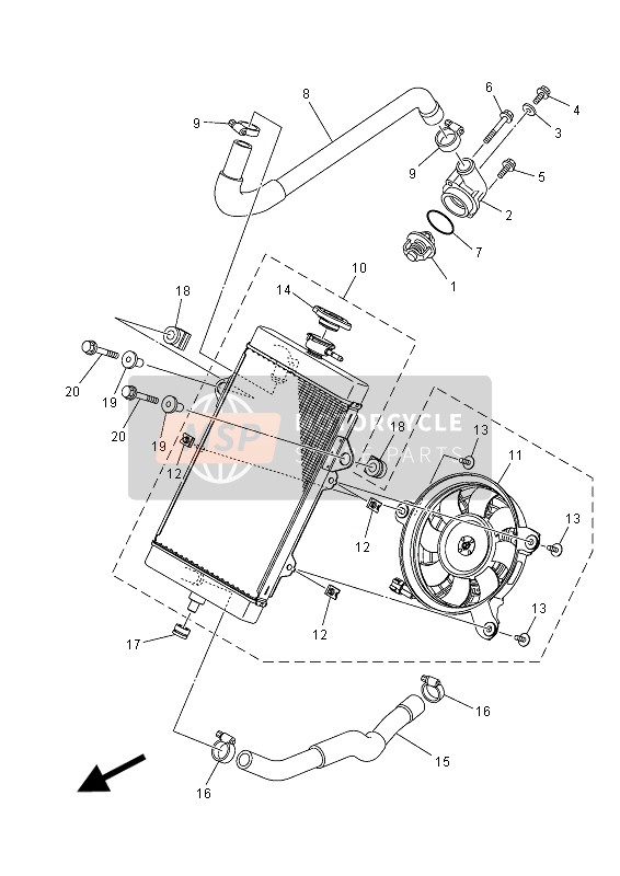 1XDE24620000, Bouchon,  Radiateur, Yamaha, 0