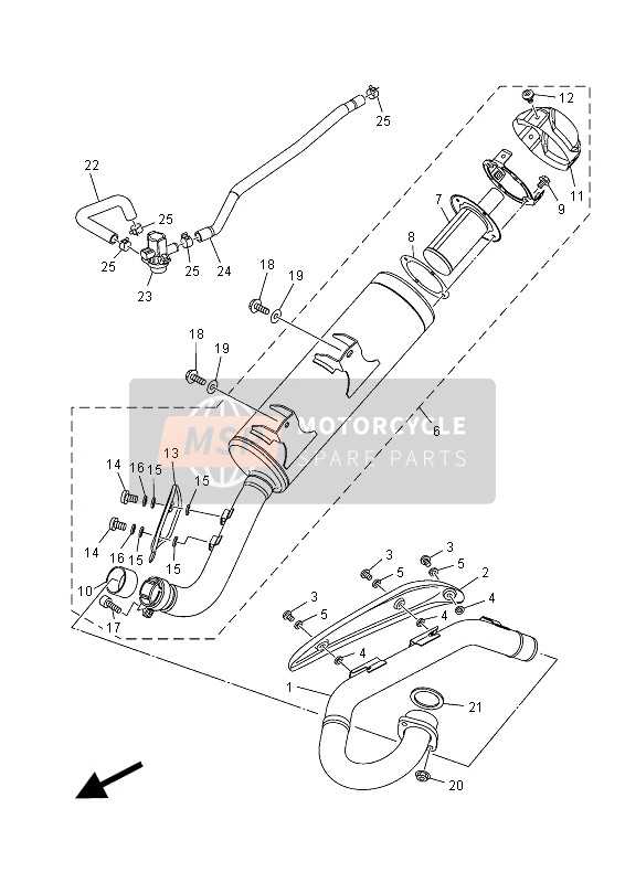 Yamaha YFM700R 2015 Échappement pour un 2015 Yamaha YFM700R