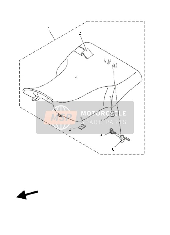 5GH247100100, Single Seat Assy, Yamaha, 0