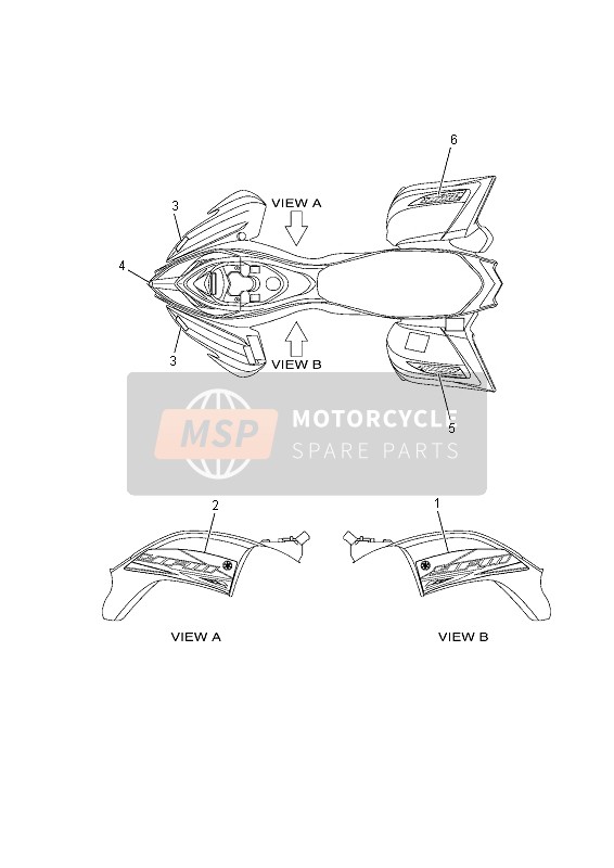 2LSF15711000, Aufkleber, V. Kotflugel 1, Yamaha, 0