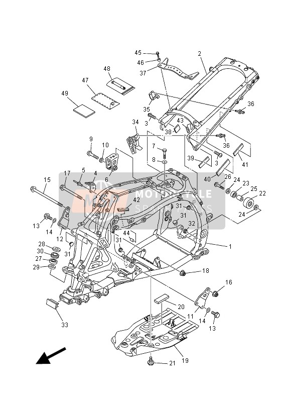 18PF11900900, Rear Frame Comp., Yamaha, 0