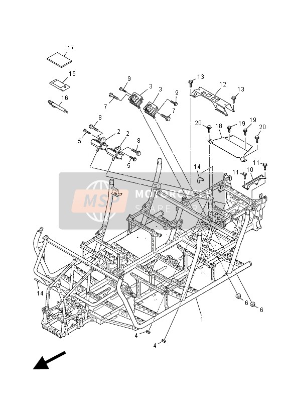 Yamaha YXC700E VIKING VI EPS 2015 Frame for a 2015 Yamaha YXC700E VIKING VI EPS