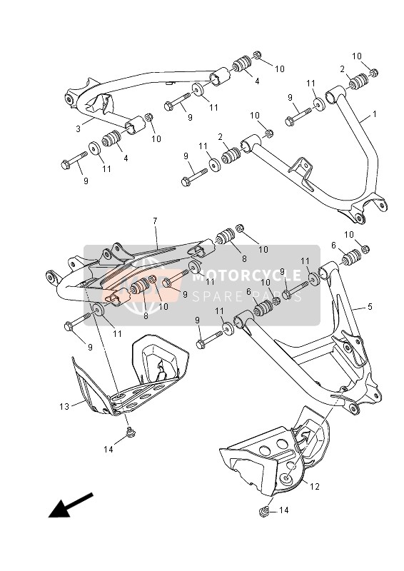 Yamaha YXC700E VIKING VI EPS 2015 Rear Arm for a 2015 Yamaha YXC700E VIKING VI EPS