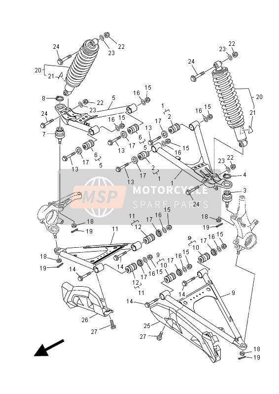 2PGF35700100, Front Lower Arm Co, Yamaha, 0