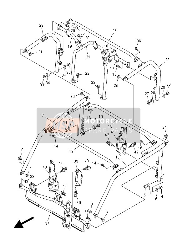 2PGK831A0100, Support, Roof 3, Yamaha, 0