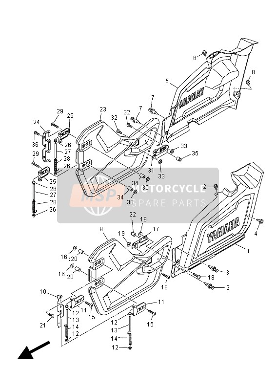 Yamaha YXM700ES VIKING 2015 Coperchio laterale per un 2015 Yamaha YXM700ES VIKING