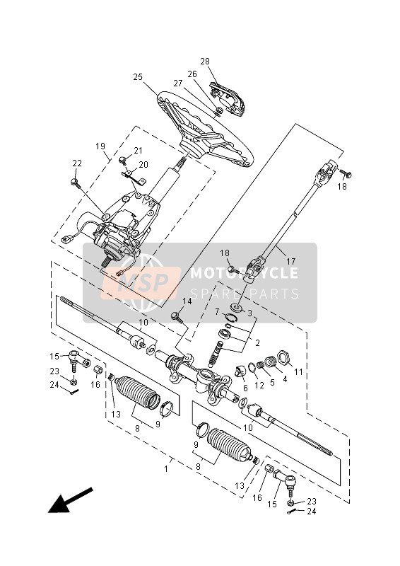 Yamaha YXM700ES VIKING 2015 Steering for a 2015 Yamaha YXM700ES VIKING