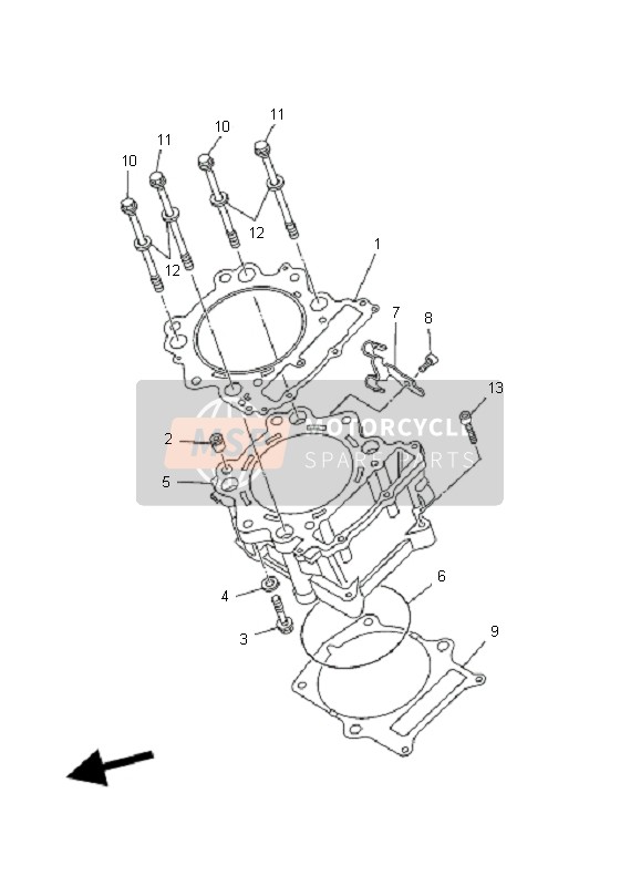 3YF113510000, Gasket, Cylinder, Yamaha, 2