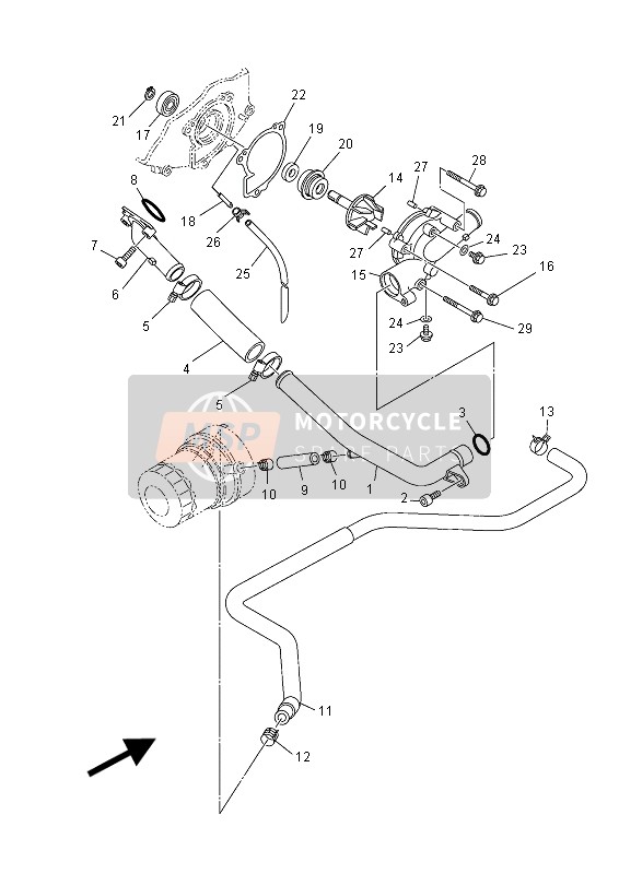 Yamaha YXM700E YAMAHA BLACK 2015 Pompa dell'acqua per un 2015 Yamaha YXM700E YAMAHA BLACK