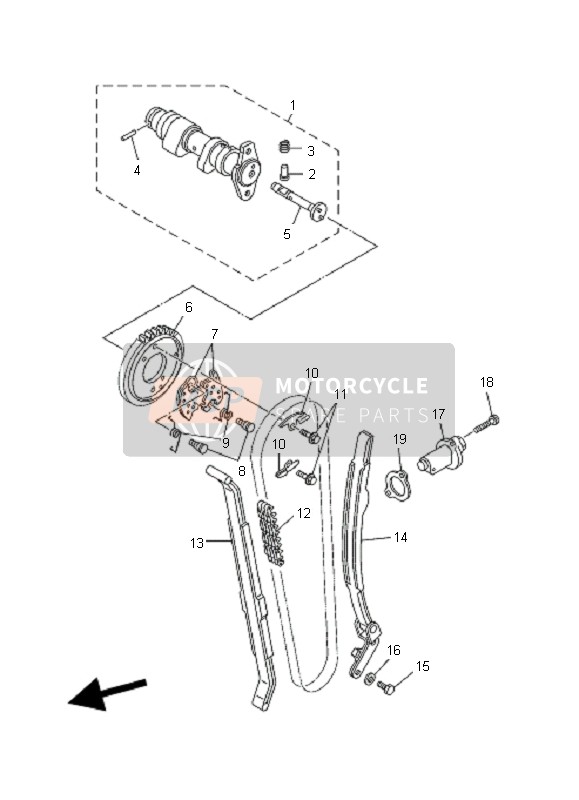 3YF122470000, Axe,  Tendeur, Yamaha, 2