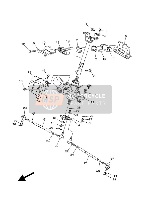 Yamaha YFM450FWAD IRS GRIZZLY 4x4 2016 Direccion para un 2016 Yamaha YFM450FWAD IRS GRIZZLY 4x4