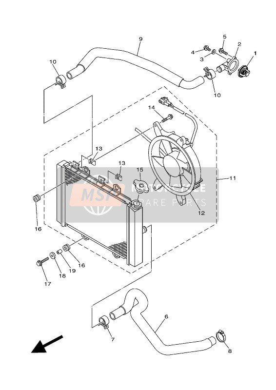 B16E25760000, Tuyau 1, Yamaha, 0