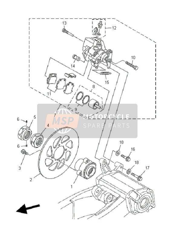 Yamaha YFM660R 2002 BREMSSATTEL HINTEN für ein 2002 Yamaha YFM660R