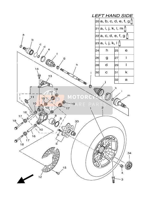 B162510H0100, Boot Set(Double Offset Joint), Yamaha, 2