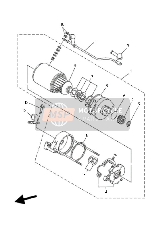 3SX818900000, Starting Motor Unit, Yamaha, 0