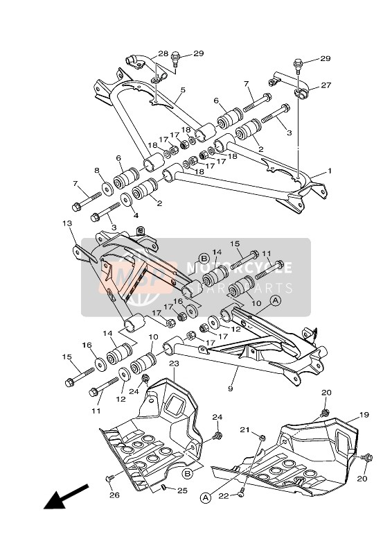 Yamaha YFM700FWA GRIZZLY 4x4 2016 Rear Arm for a 2016 Yamaha YFM700FWA GRIZZLY 4x4