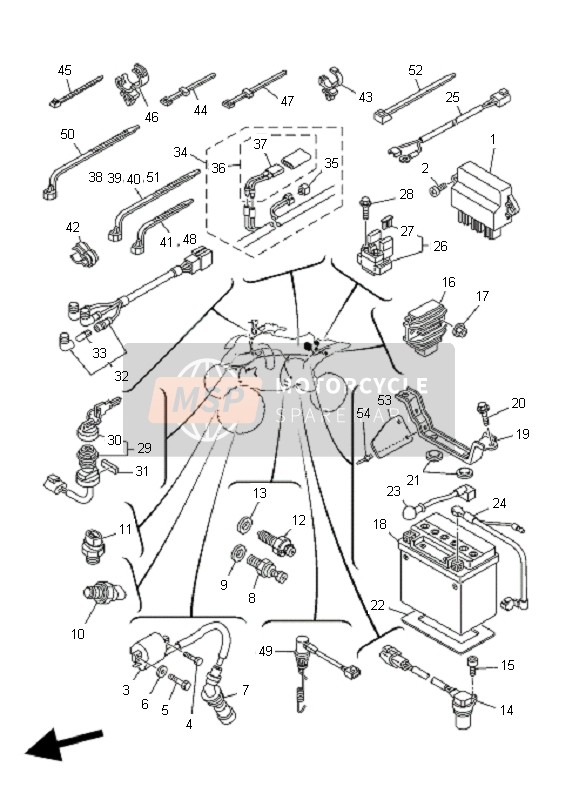 3XW821000110, Battery Assy, Yamaha, 1