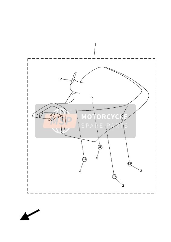 B16F470F1100, Seat Cover Comp., Yamaha, 0