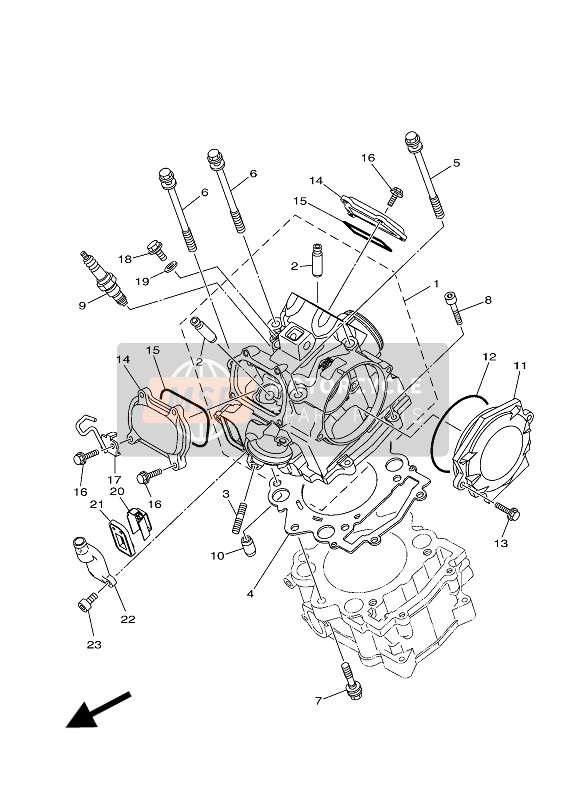 Yamaha YFM700R 2016 Cabeza de cilindro para un 2016 Yamaha YFM700R