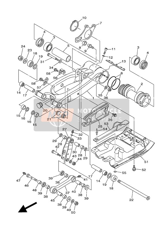 Yamaha YFM700R 2016 Rear Arm for a 2016 Yamaha YFM700R