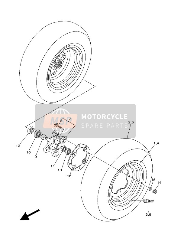 Yamaha YFM700R 2016 Front Wheel for a 2016 Yamaha YFM700R