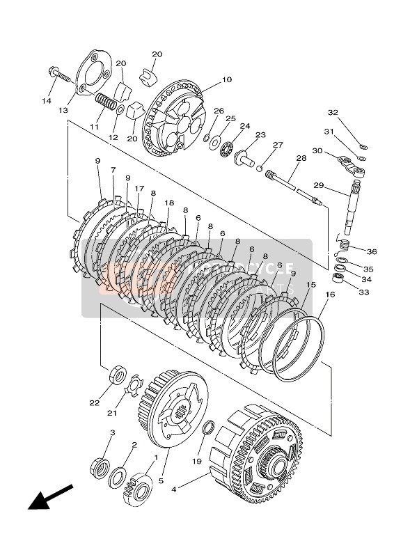 Yamaha YFZ450R 2016 Embrayage pour un 2016 Yamaha YFZ450R