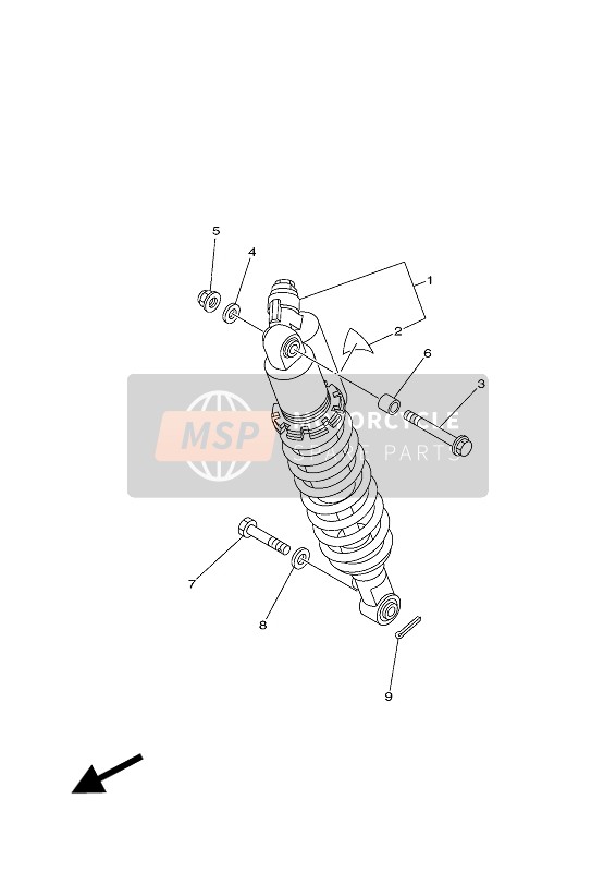 Yamaha YFZ450R 2016 Suspension arrière pour un 2016 Yamaha YFZ450R