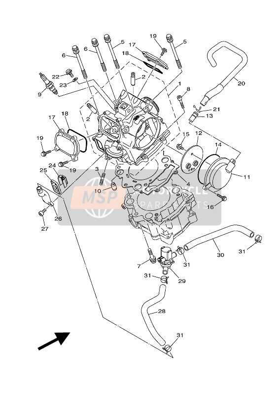 Yamaha YXC700E 2016 Cylinder Head for a 2016 Yamaha YXC700E