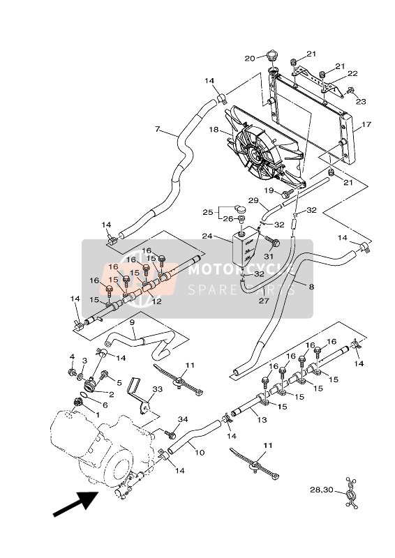 Yamaha YXC700E 2016 Radiateur & Tuyau pour un 2016 Yamaha YXC700E