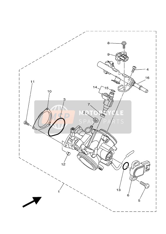 Yamaha YXC700E 2016 Throttle Body Assembly 1 for a 2016 Yamaha YXC700E